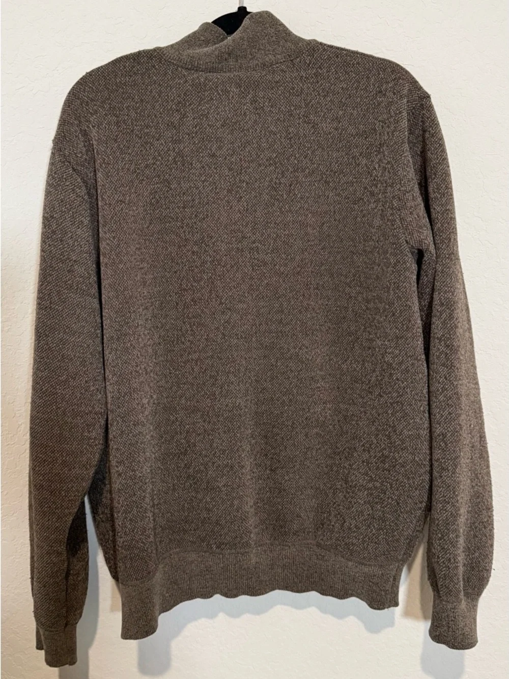 Kensington Eastside Brown Knit Full Zip Sweater Men’s Mock Neck Pockets size XL